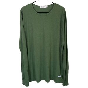 Kinetix Casual Luxury Mens XXL Long Sleeve T-Shirt Olive Green KXLT Heathered